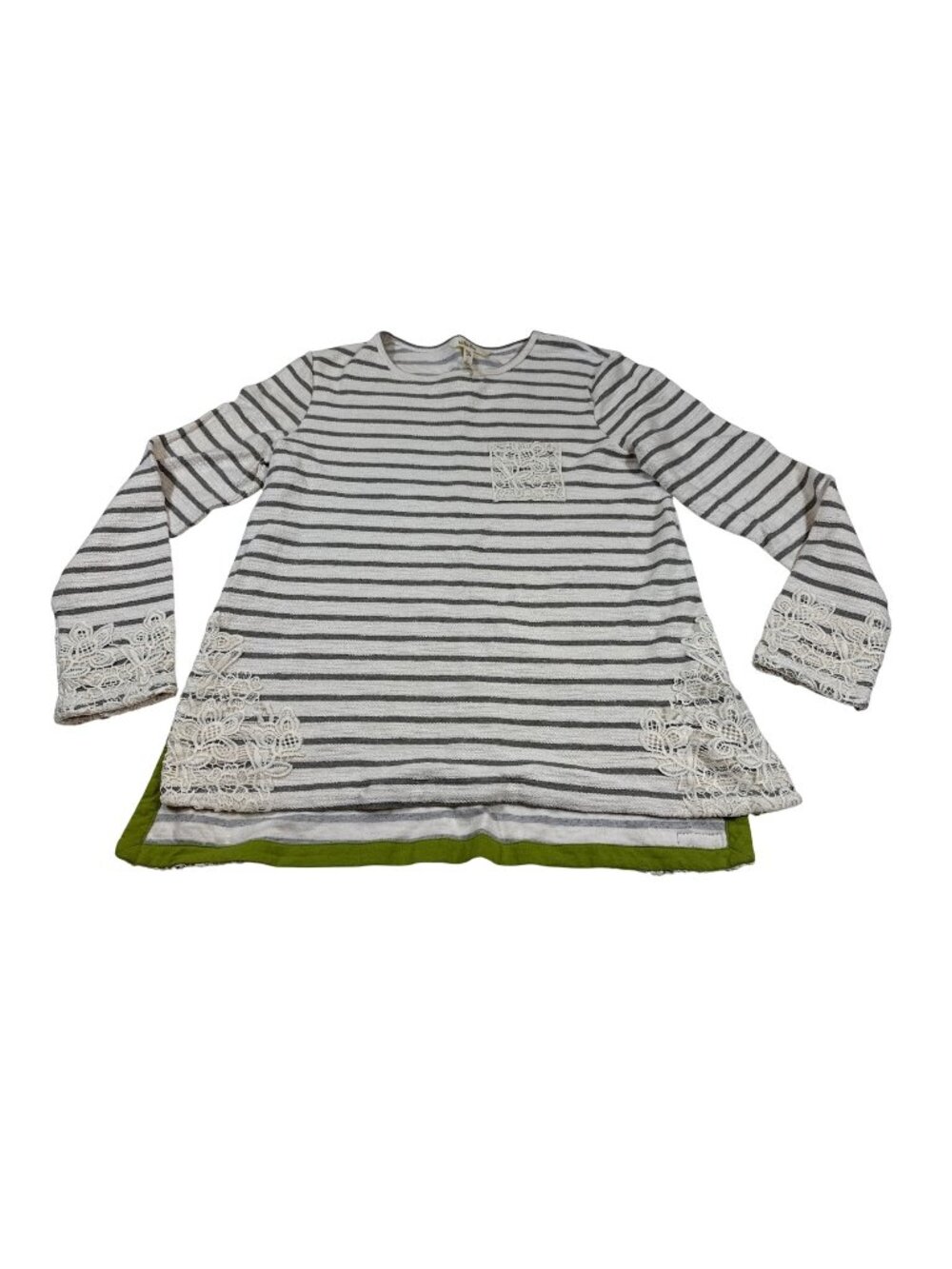 Matilda Jane M Womens Striped Long Sleeve Top Lace Details (OO539)